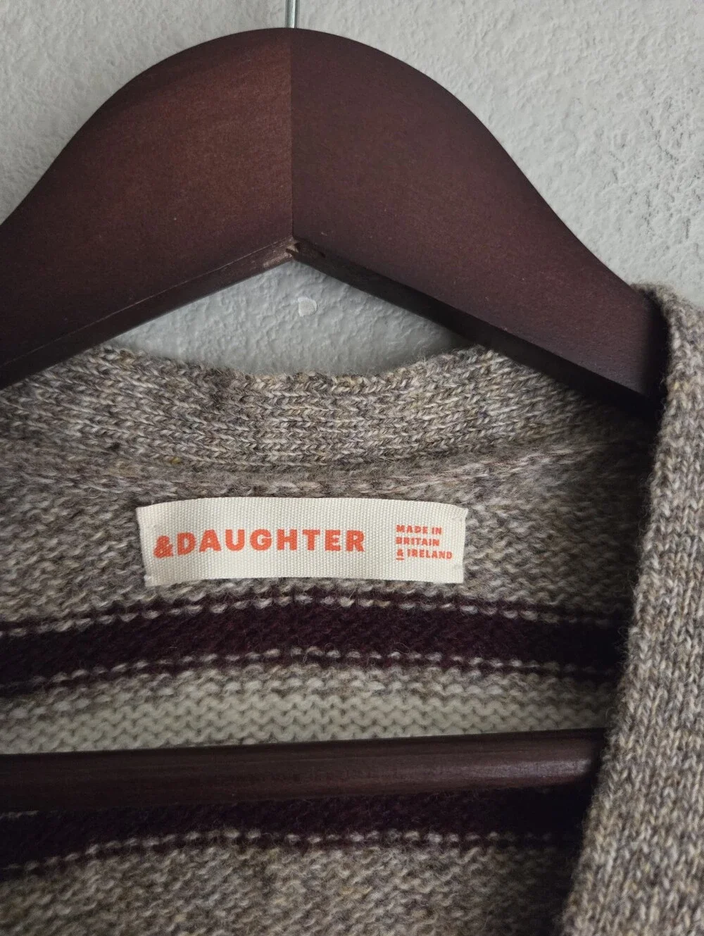 &daughter Shetland Stripe Cardigan size XL NWT